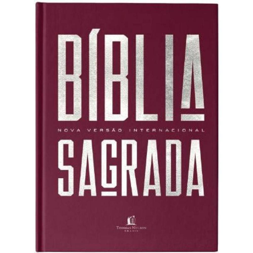Bíblia Nvi, Capa Dura, Vinho, Econômica, Pedra Angular