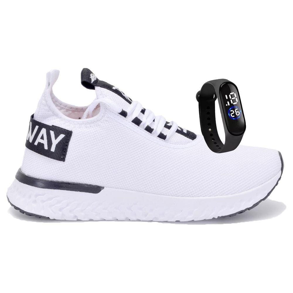 Tênis Feminino Any Way Air Run Caminhada Academia + Relógio