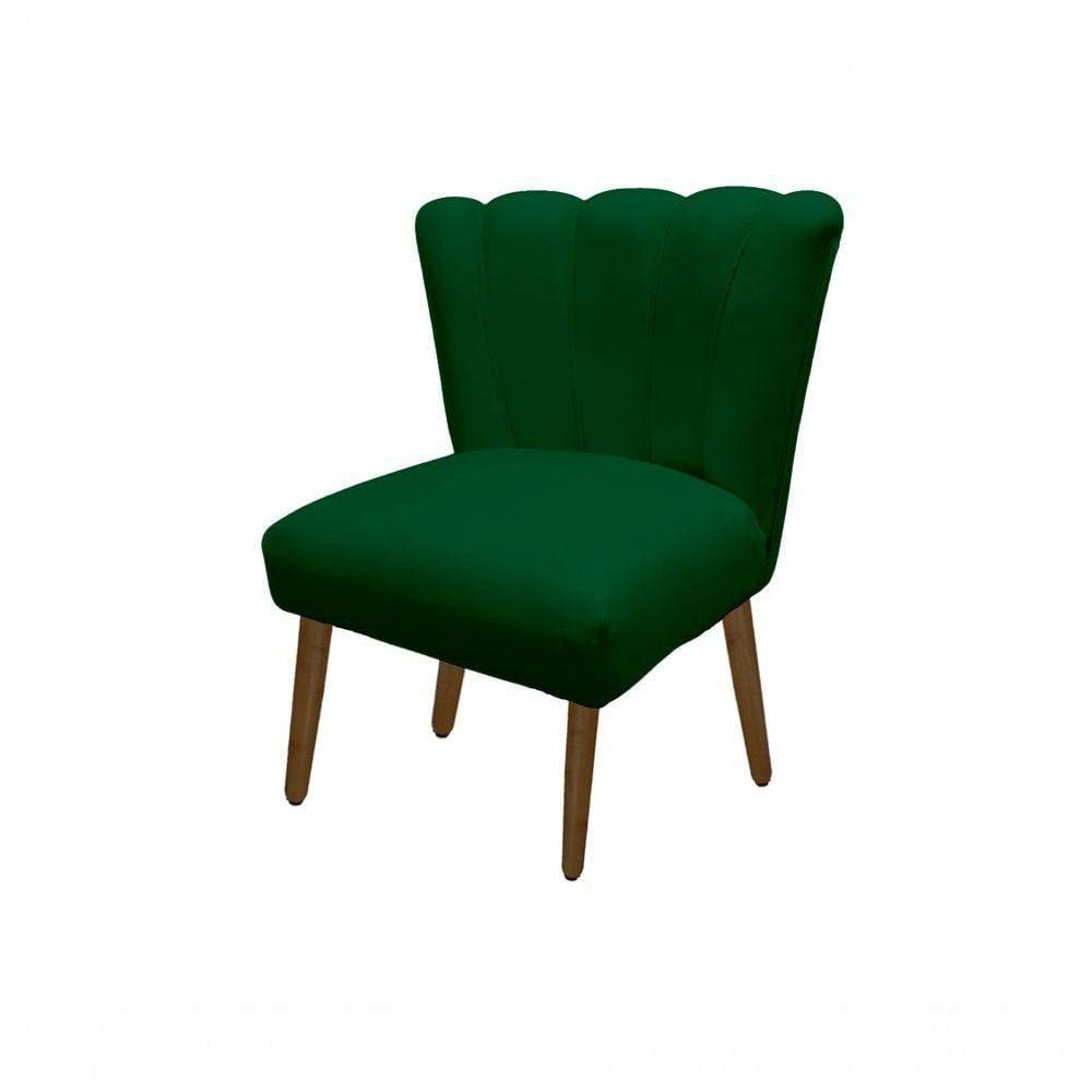 Cadeira Pétala Flor Para Sala De Estar Penteadeira Salão Suede Verde