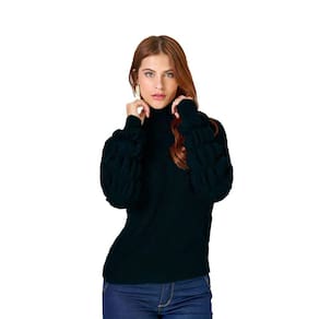Blusa Feminina Tricot Manga Longa Gomos