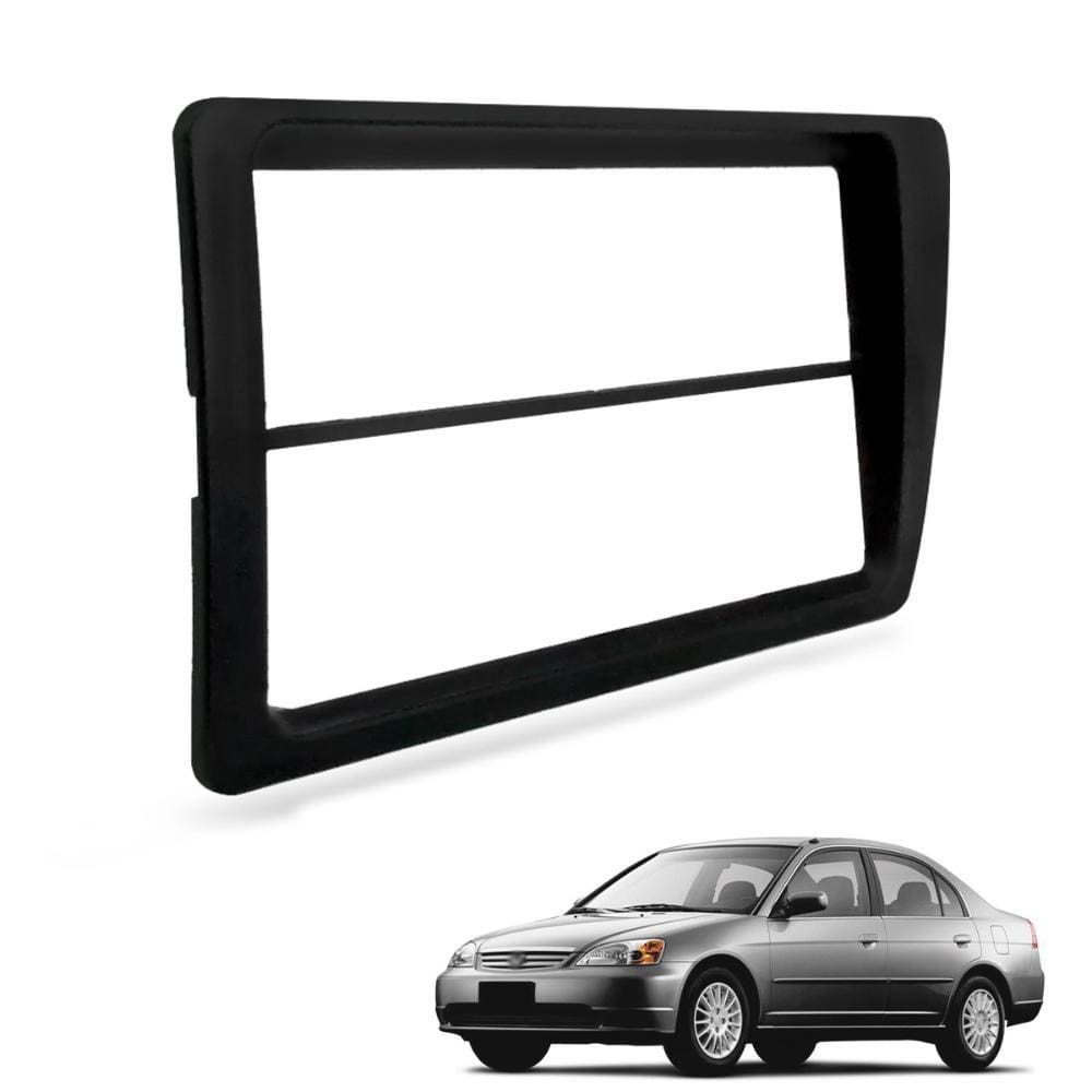 Moldura Painel 1Din 2 Din Civic 2001 2006 Pto Padrão Japonês