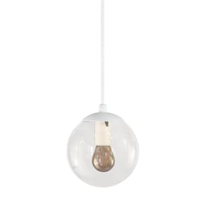 Pendente Globo Esfera De Vidro Cristal 14cm - Branco