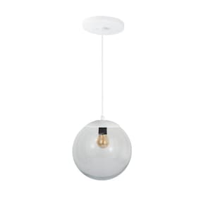 Pendente Globo Esfera De Vidro Cristal 20cm - Branco