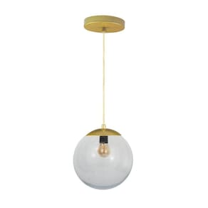 Pendente Globo Esfera De Vidro Cristal 20cm - Ouro