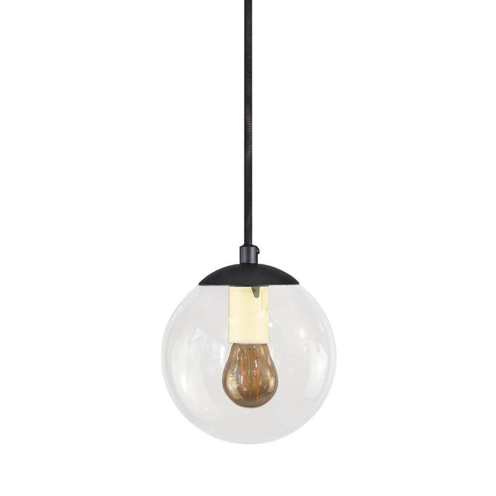 Pendente Globo Esfera De Vidro Cristal 14cm - Preto