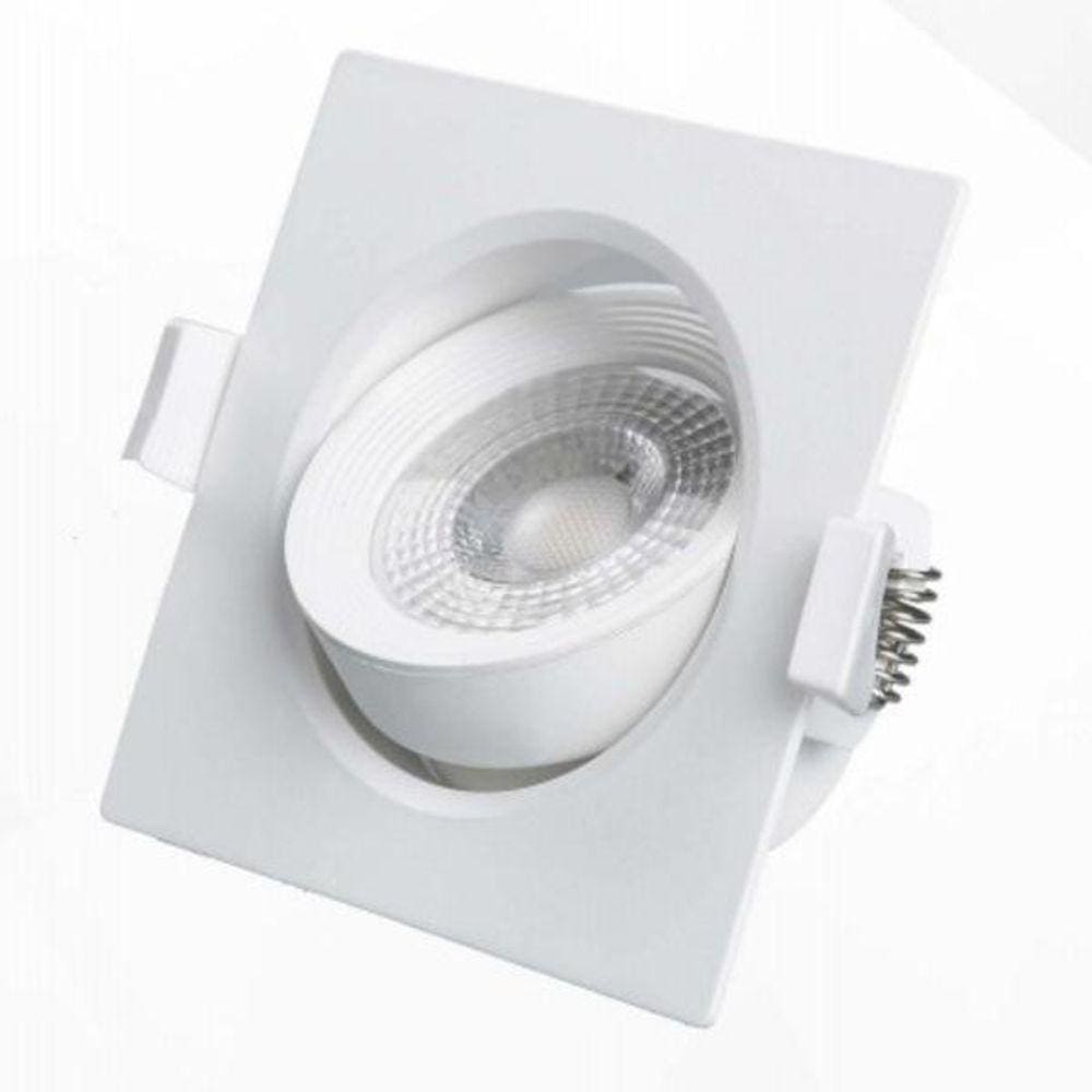 Kit 10 Spot De Embutir Easy Led Quadrado Branco 7W 6500K