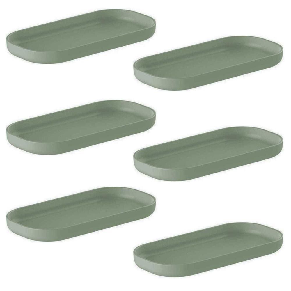 Bandejas Organizadora Verde Salvia OU Porta Objeto Sabonetera kit C/6 unidades