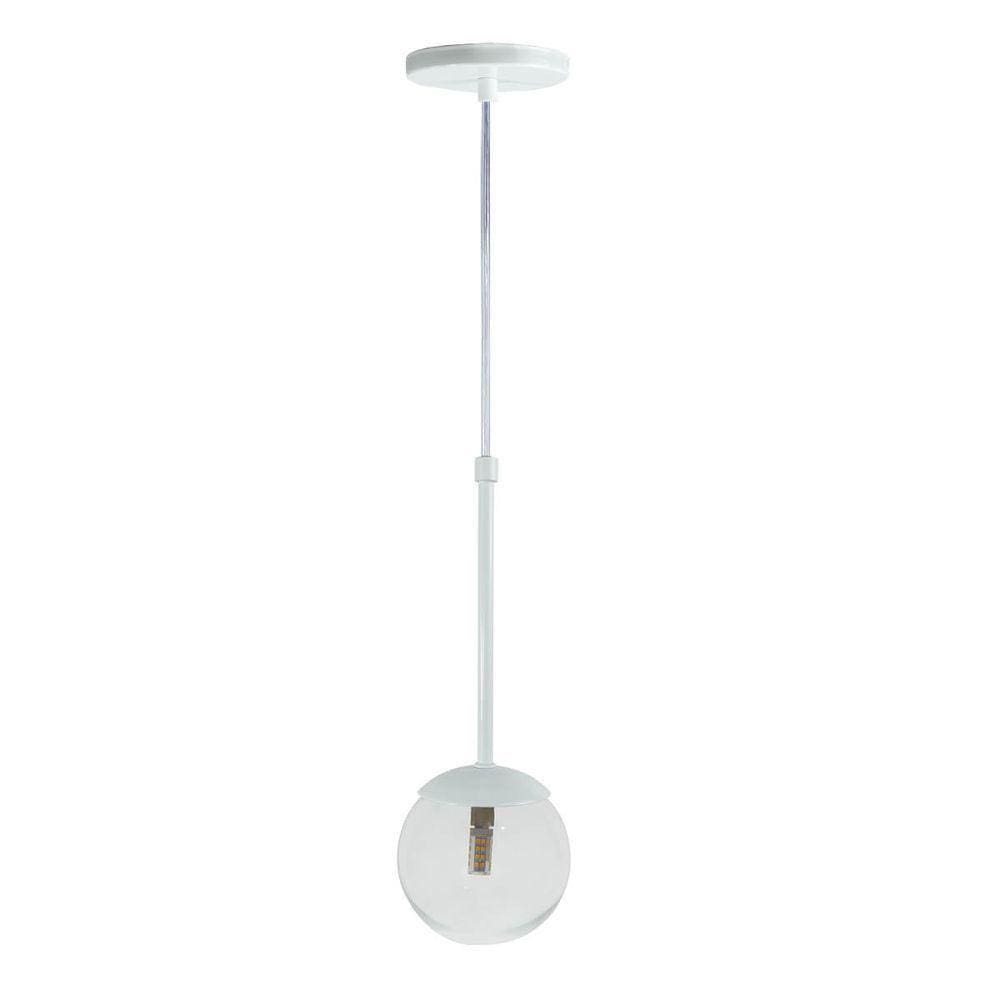 Pendente Globo Esfera De Vidro 12cm - Branco - Vidro Cristal
