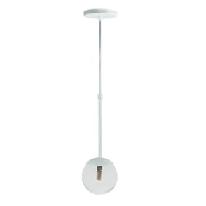 Pendente Globo Esfera De Vidro 12cm - Branco - Vidro Cristal