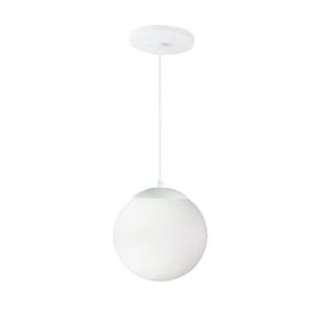 Pendente Globo Esfera De Vidro Branco Fosco 20cm - Branco