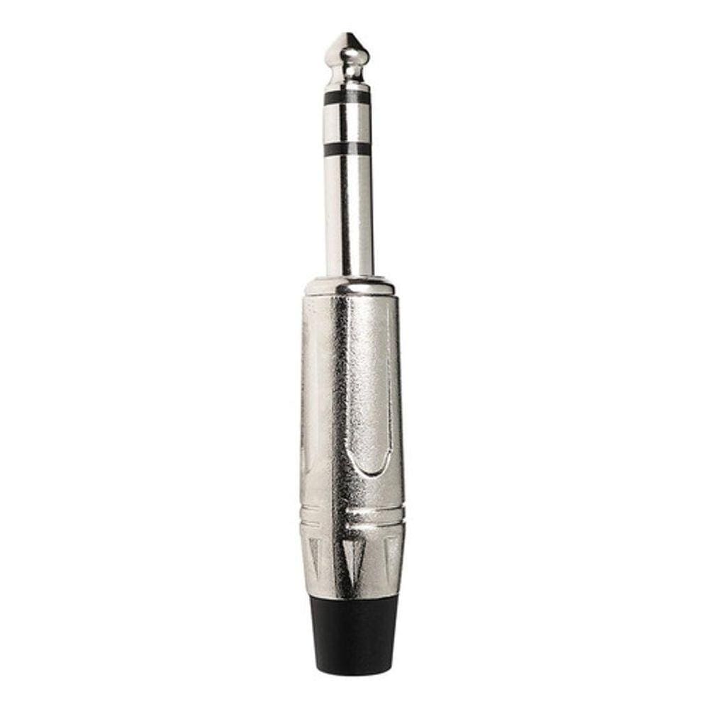 Plug P10 Macho Estereo Niquelado Para Guitarra Violão Baixo