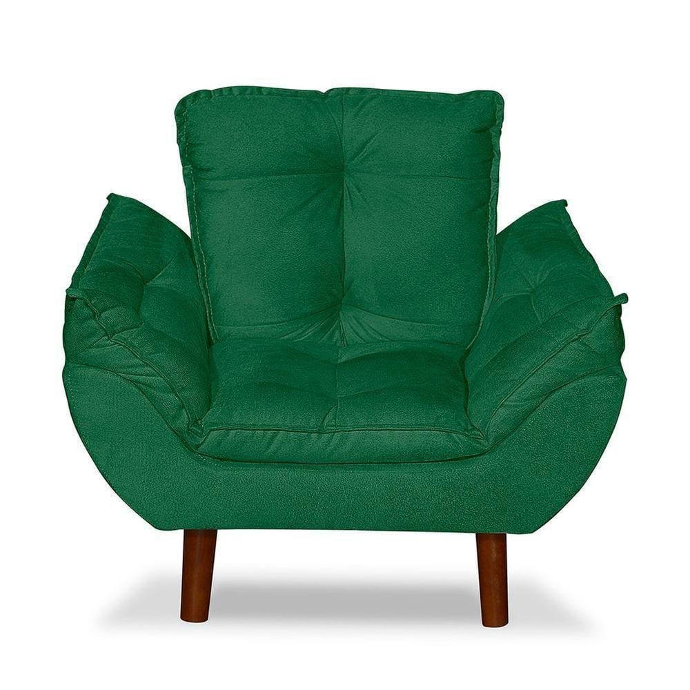 Mini Poltrona Cadeira Opala Infantil De Criança Suede Verde
