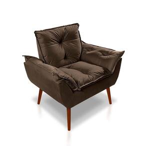 Poltrona Opala Luxo Suede Marrom
