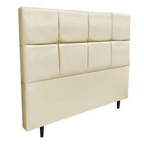 Cabeceira Roma para Cama Box Casal 140 cm Corino Bege - D`Rossi