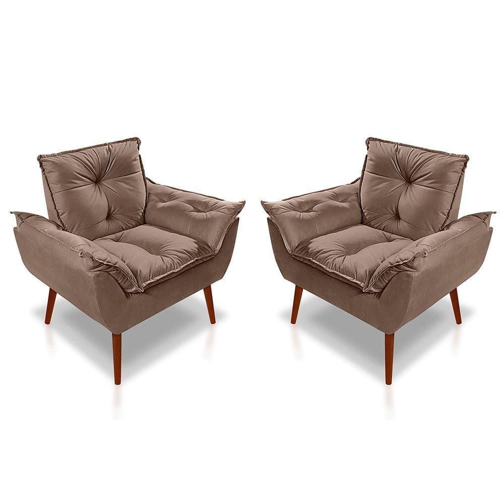 Kit C- 02 Poltronas Opala Luxo Suede Capuccino