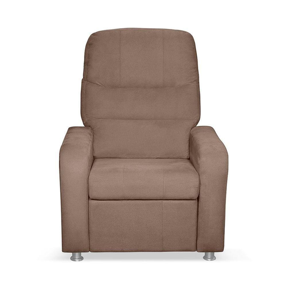 Cadeira Poltrona Do Papai Reclinável Confortável Suede Cappuccino