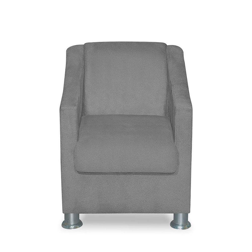 Mini Poltrona Cadeira Infantil Tilla De Criança Suede Cinza Claro