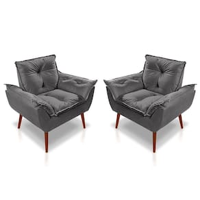 Kit C- 02 Poltronas Opala Luxo Suede Grafite