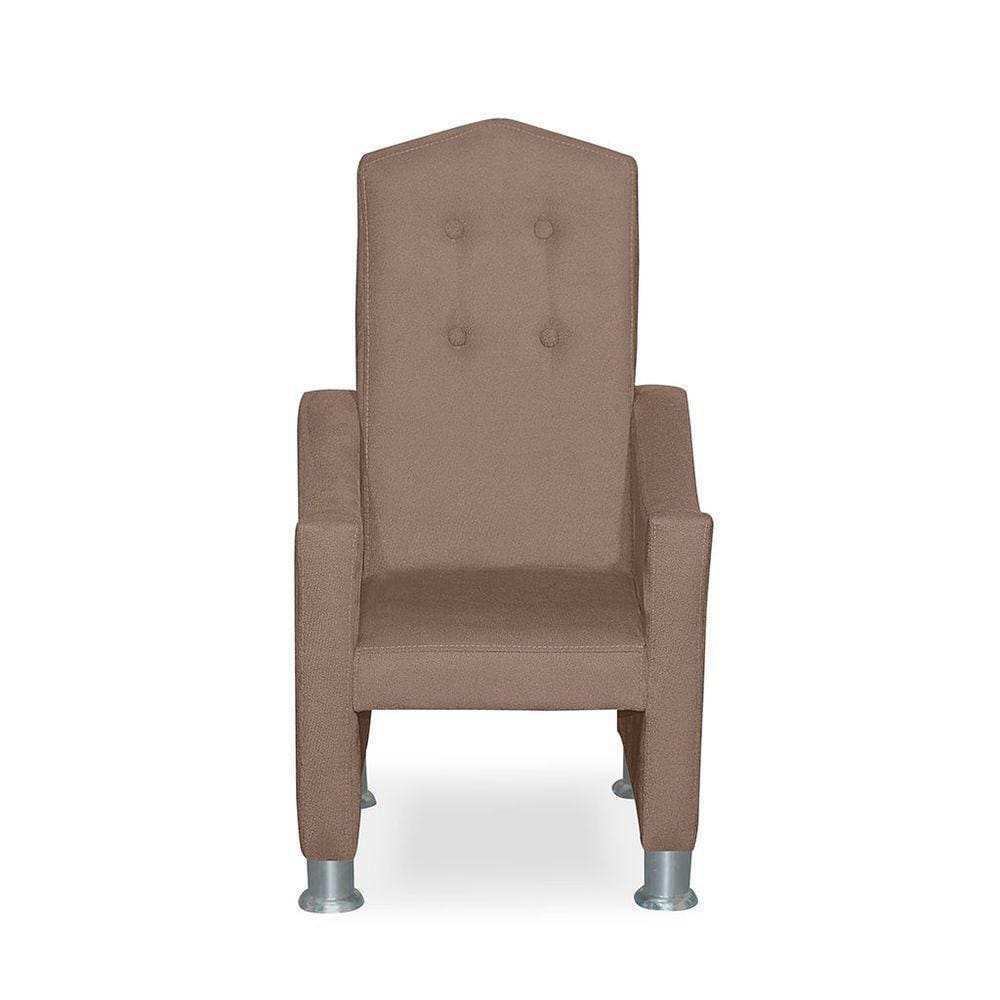 Mini Cadeira Poltrona Infantil Troninho Decorativa Suede Cappuccino