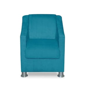 Mini Poltrona Cadeira Infantil Tilla De Criança Suede Azul Tiffany