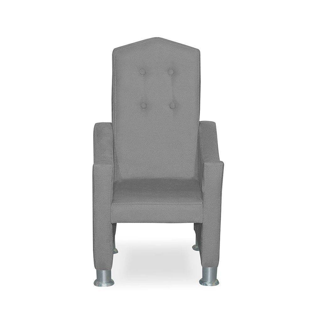 Mini Cadeira Poltrona Infantil Troninho Decorativa Suede Cinza Claro