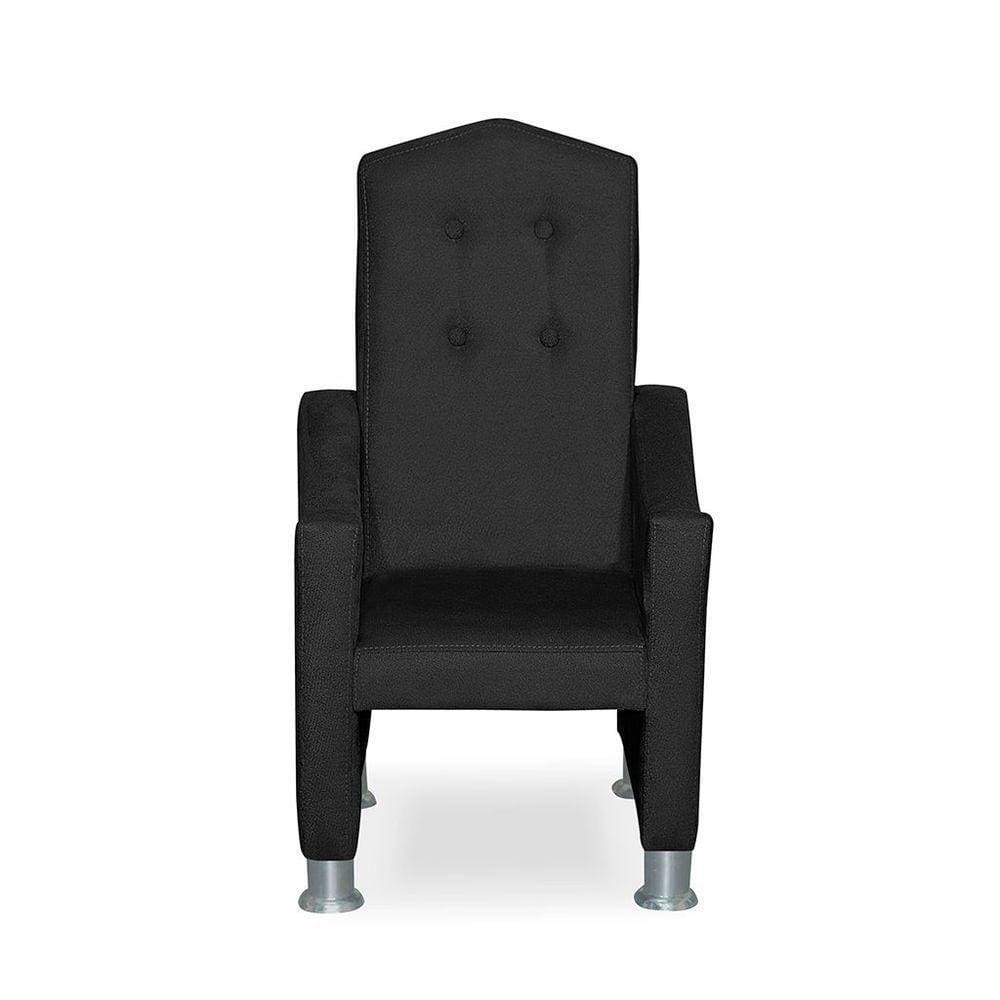 Mini Cadeira Poltrona Infantil Troninho Decorativa Suede Preto