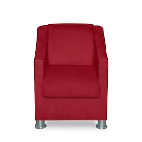 Mini Poltrona Cadeira Infantil Tilla De Criança Suede Vermelho