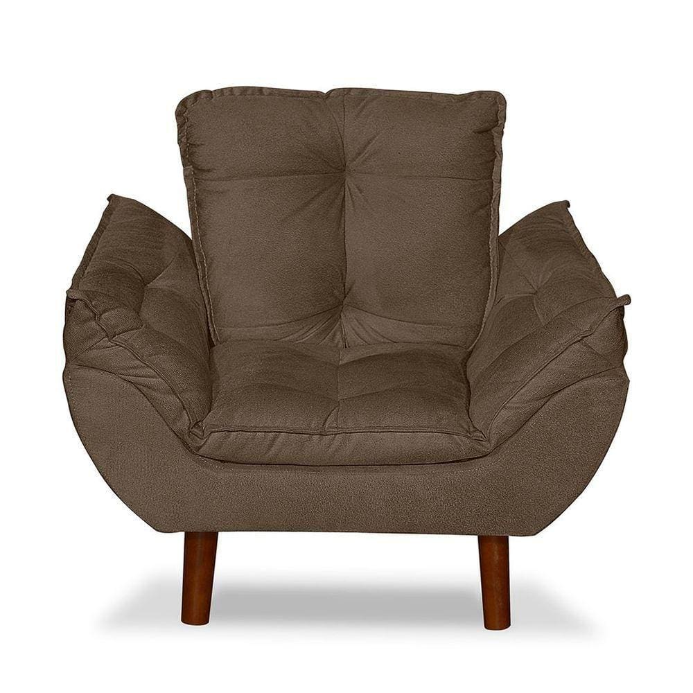 Mini Poltrona Cadeira Opala Infantil De Criança Suede Marrom