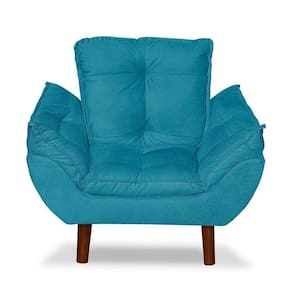 Mini Poltrona Cadeira Opala Infantil De Criança Suede Azul Tiffany