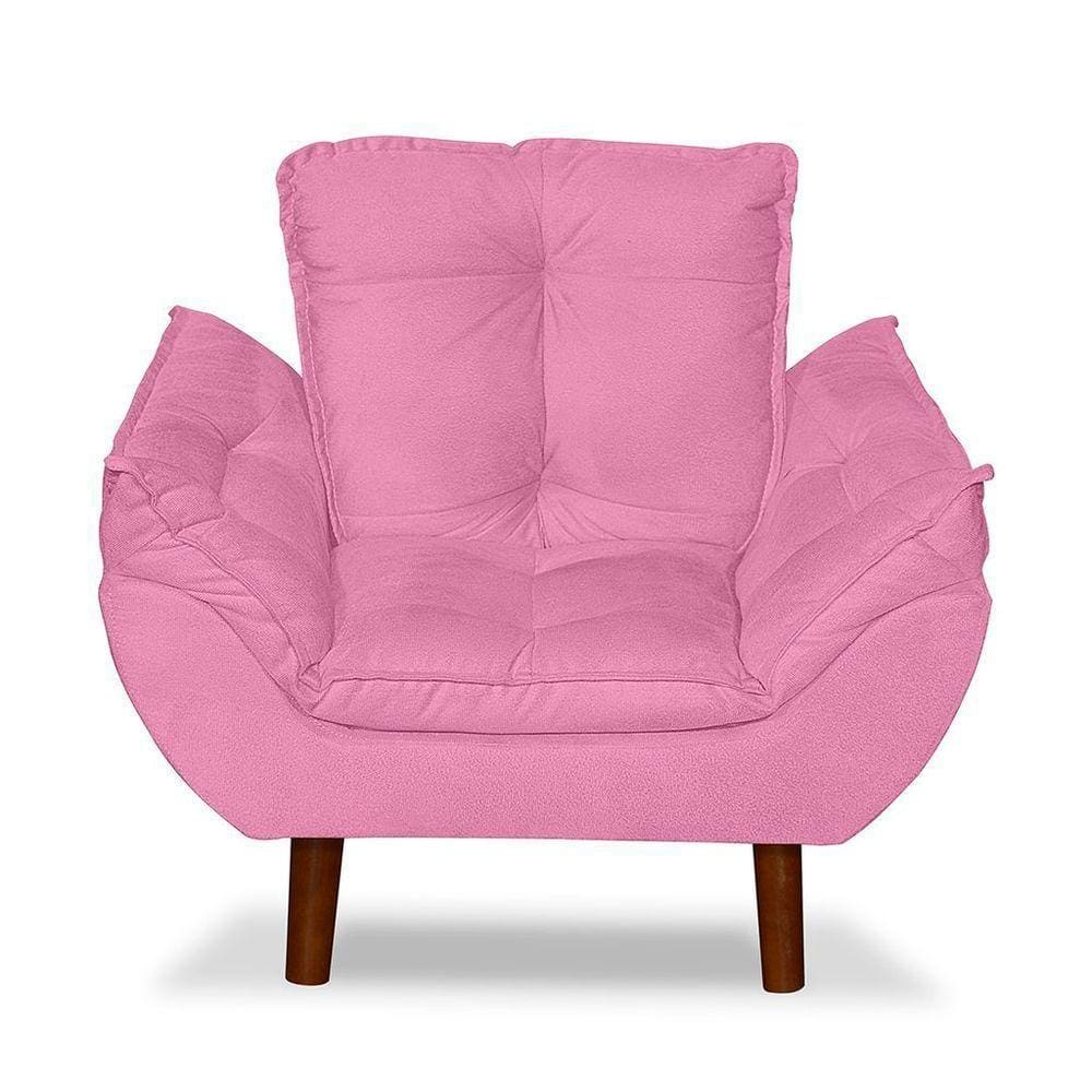 Mini Poltrona Cadeira Opala Infantil De Criança Suede Rose