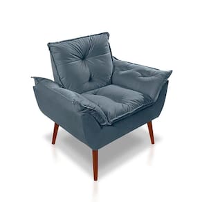 Poltrona Opala Luxo Suede Azul Turquesa