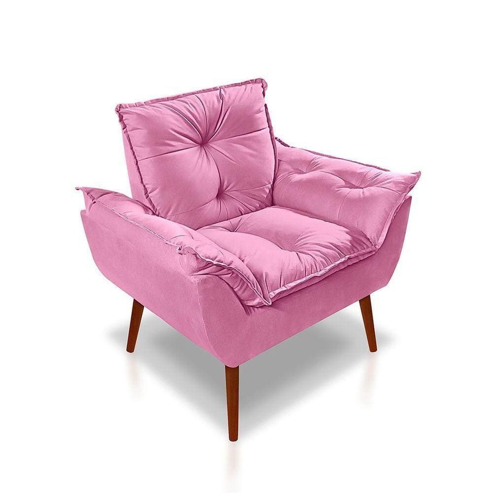 Poltrona Opala Luxo Suede Rose