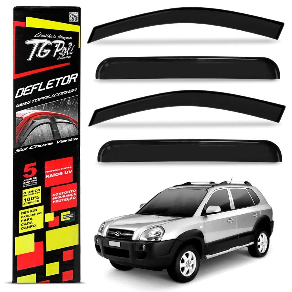 Calha Chuva Hyundai Tucson 2004 a 2017 Defletor Fumê Tgpoli