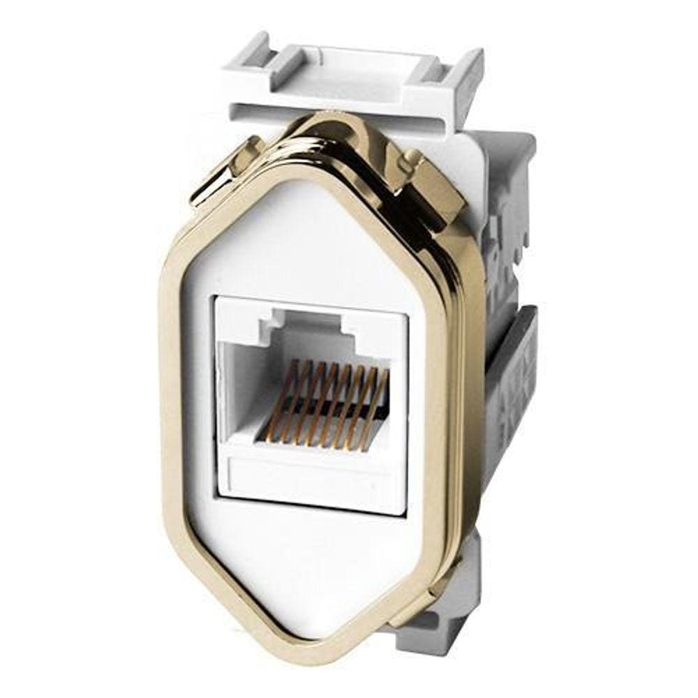 Modulo Rj45 Internet - Dicompel Novara Branco Gold
