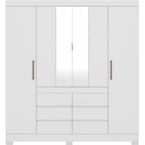 Guarda Roupa Casal 04 Portas Com Espelho 66510 Branco Demobile
