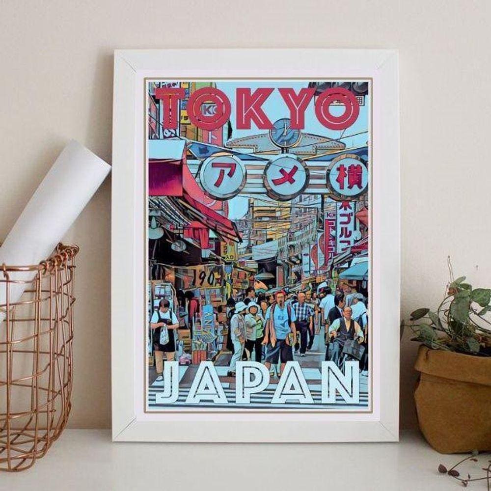 Quadro Poster Tokyo - Japão 45X34Cm