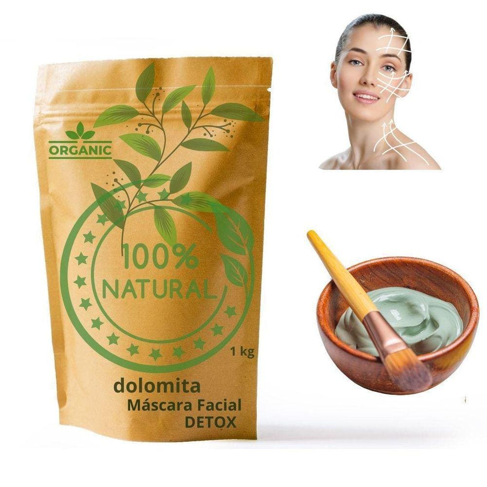 Mascara Facial Clareamento/Dolomita Pura Detox Pele Rosto