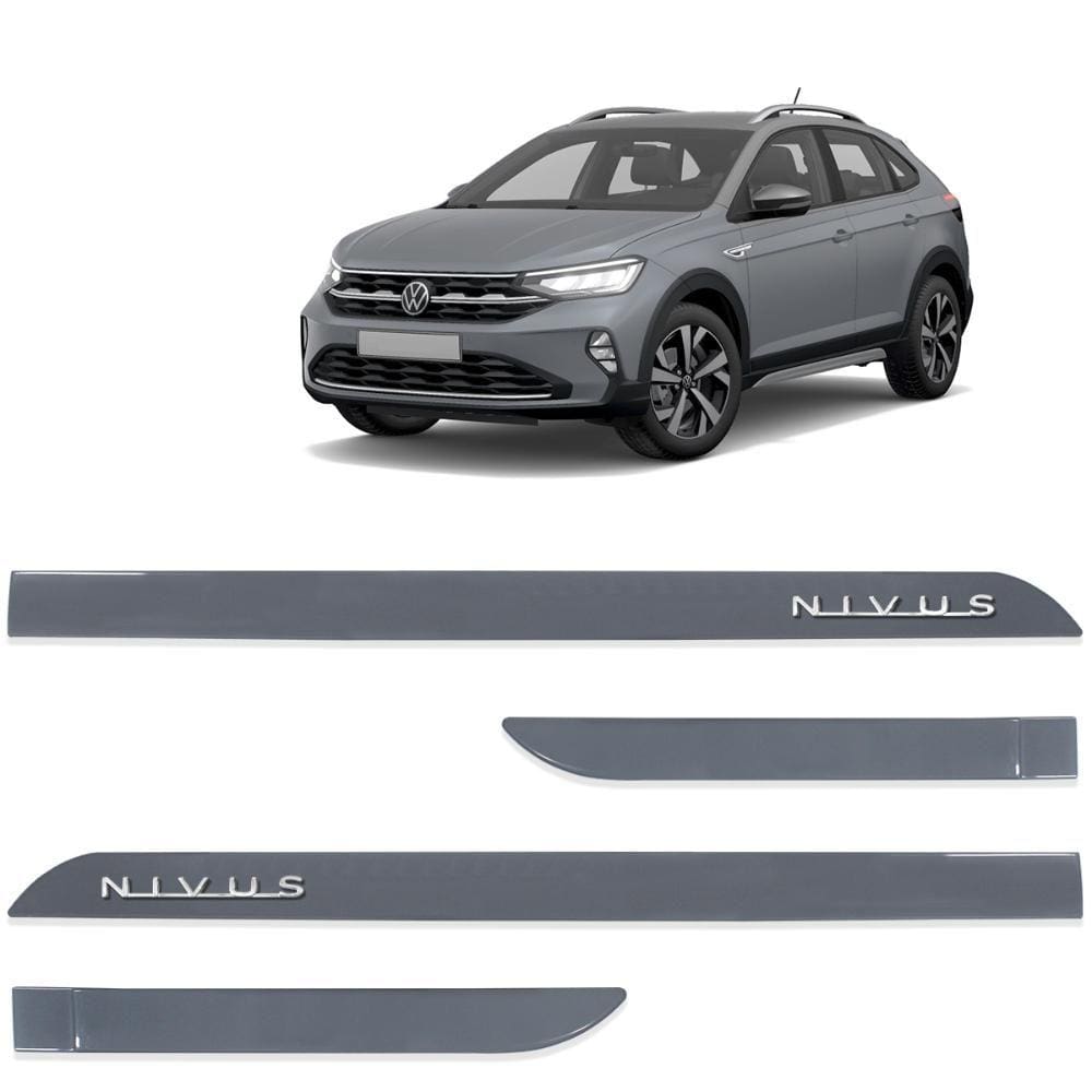 Jogo de Friso Lateral Nivus 2021 a 2023 Cinza Moonstone Alto Relevo