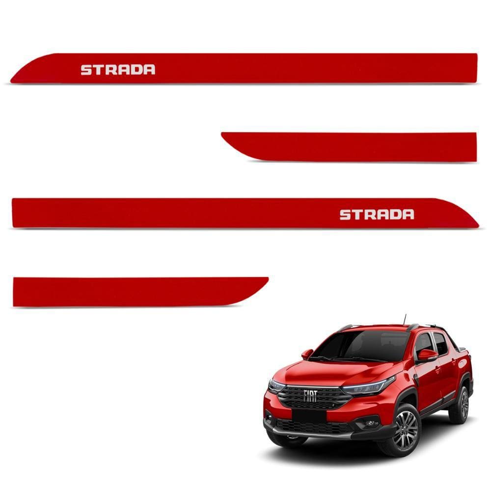 Jogo de Friso Lateral Strada CD 2020 a 2024 Vermelho Montecarlo