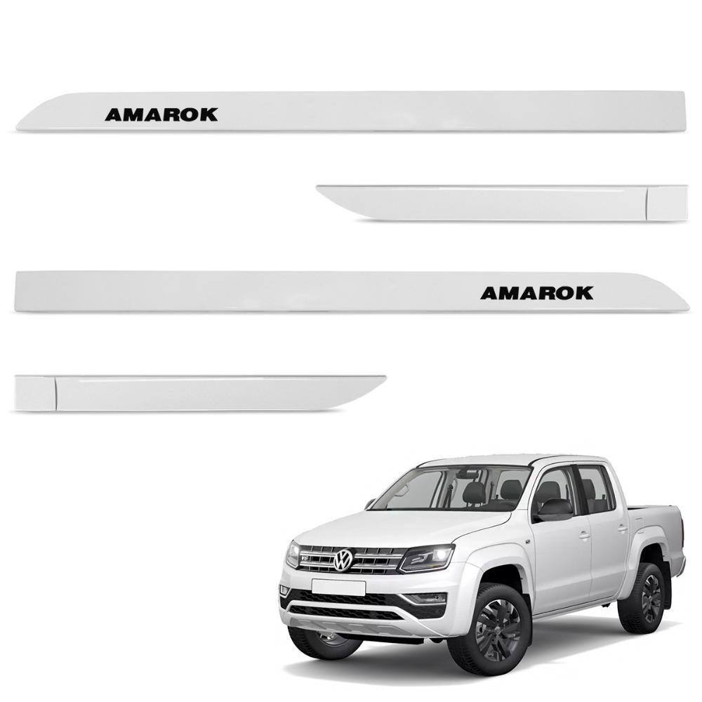 Jogo de Friso Lateral Amarok 2010 a 2023 Branco Cristal