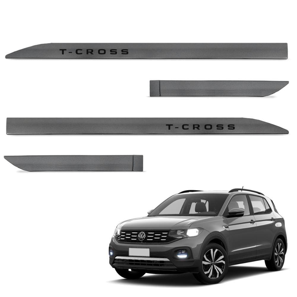 Jogo de Friso Lateral T-Cross 2020 A 2024 Cinza Platinium