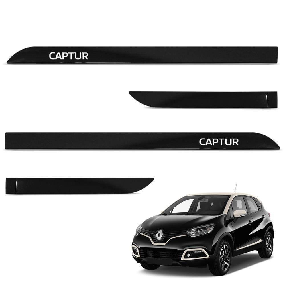 Jogo de Friso Lateral Captur 2017 A 2024 Preto Nacre