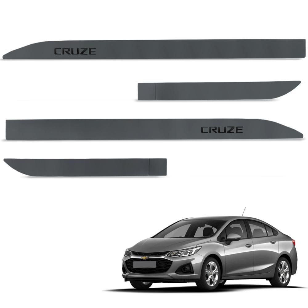 Jogo de Friso Lateral Cruze 2012 a 2023 Cinza Satin Steel