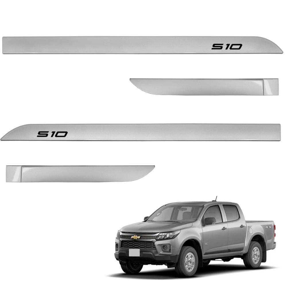 Jogo de Friso Lateral S10 2012 a 2024 Prata Switchblade
