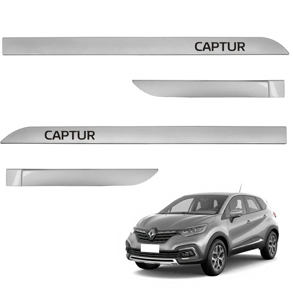 Jogo de Friso Lateral Captur 2017 A 2024 Prata Etoile