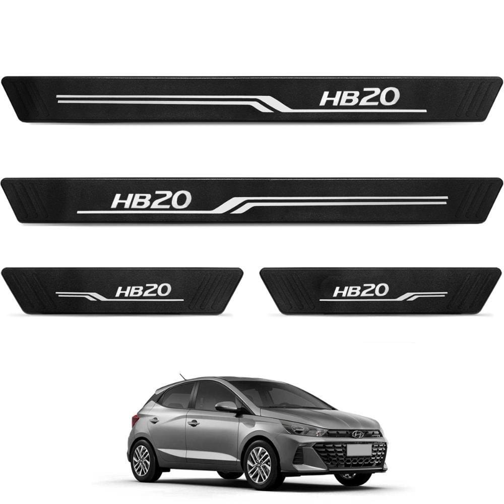 Jogo de Soleira Hb20 2013 a 2024 Texturizado 4 Peças Preto