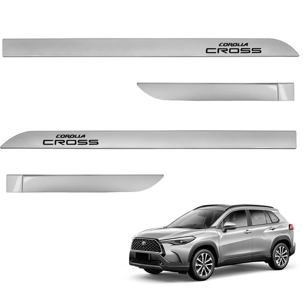 Jogo de Friso Lateral Corolla Cross 2021 A 2024 Prata Lua nova