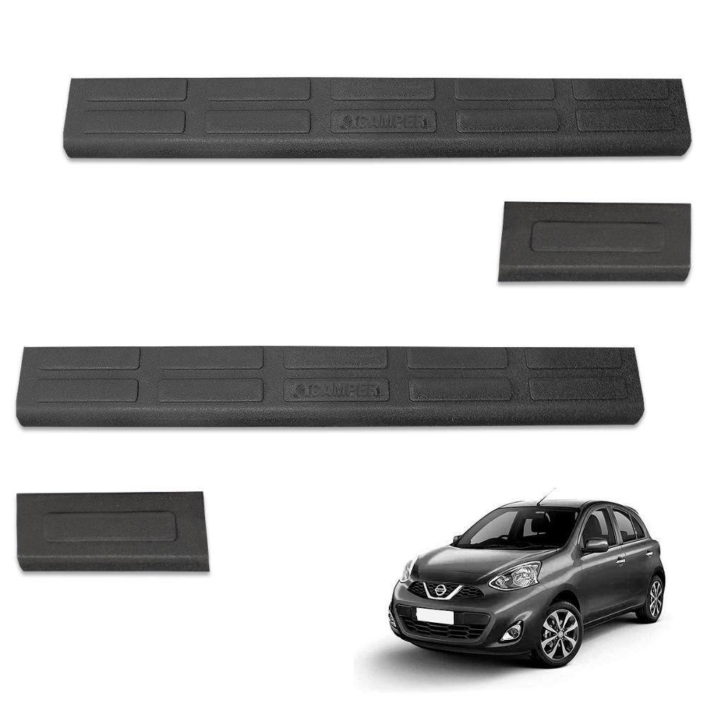 Jogo De Soleira Porta March 2012 a 2020 Injetada Preta