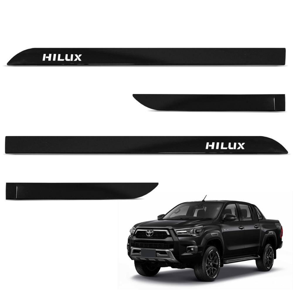 Jogo de Friso Lateral Hilux 2016 A 2024 Preto Atitude