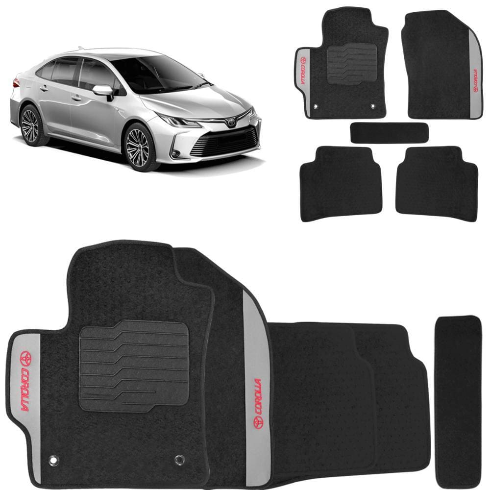 Jogo de Tapete Carpete Corolla 2020 a 2024 Preto 5 Peças